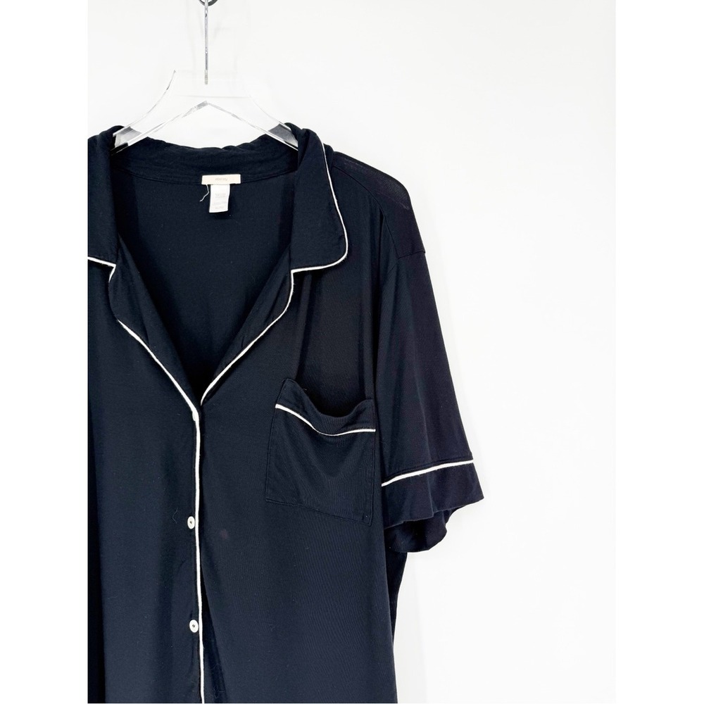 Eberjey Gisele Short Sleeve Pajama Top XL Black - Picture 4 of 6